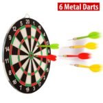 Premium Dart Board Set – Double-Sided Dartboard Game with 6 Steel Darts for Home & Office Fun
