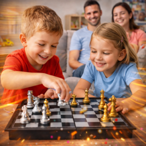 Professional 12.5″ Magnetic Chess Piece with Portable/Foldable Board – Full Chess Set Educational Toys For Children/Adults