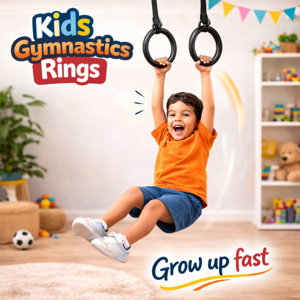 Olympic Gymnastic Rings for Kids - Adjustable Buckle Straps for Strength Training and Fun