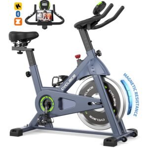 Cyclace Exercise Bike | Indoor Cycling Bike with Magnetic Resistance & LCD Monitor (300 lbs Capacity)