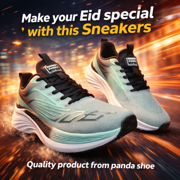 Buy Light Mint Green Panda Sneakers – Stylish & Comfortable Footwear for Eid