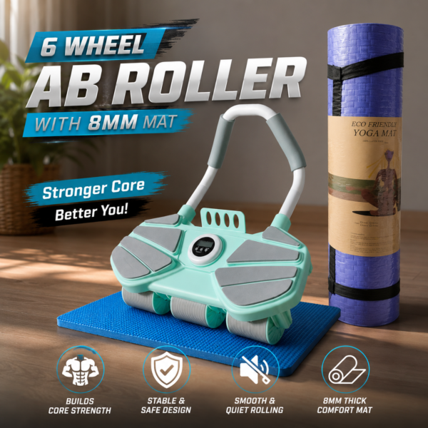 6 wheel ab roller with mat