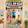 Kids Gymnastics Ring With Door Pull-Up Bar Combo Set – 200kg Capacity, No Screw Installation