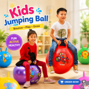 Colorful kids jumping ball