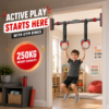 Kids Door Pull Up Bar with Gym Rings